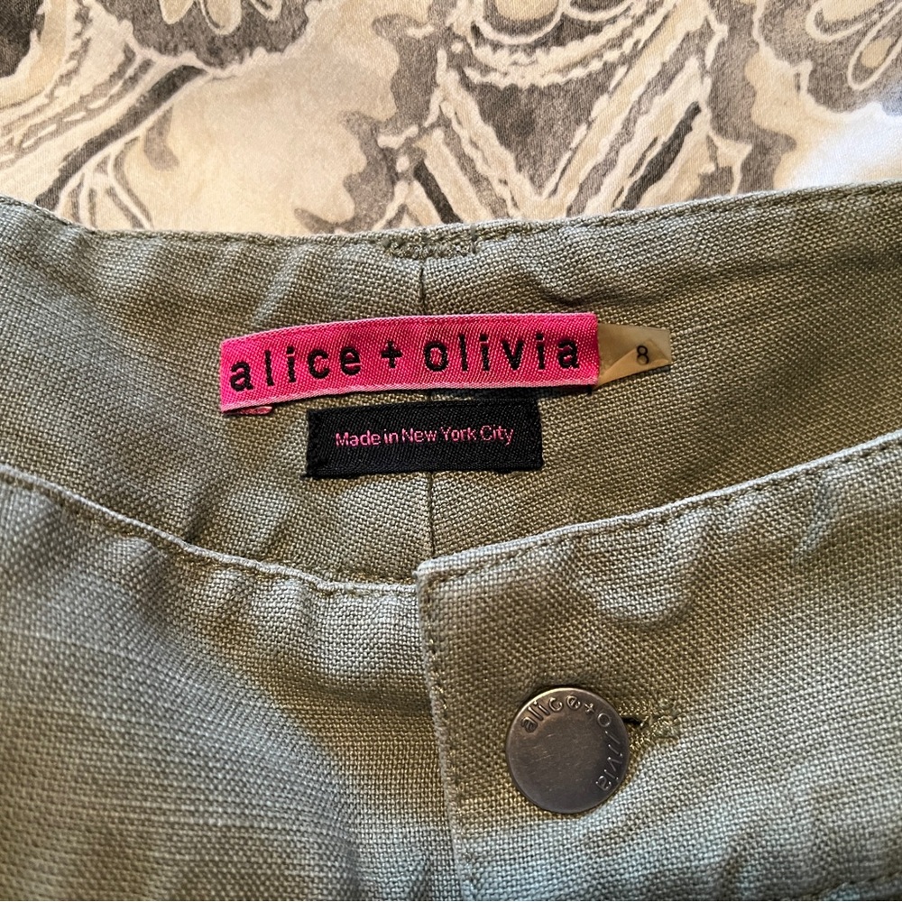 Alice + Olivia Green Cargo Pants